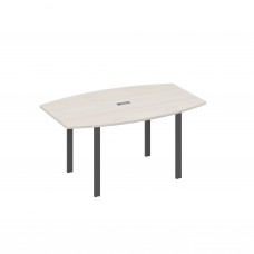 Стол 160 фигурный на металлокаркасе UNO для переговоров дуб / металлокаркас антрацит А4 А1 111 ДШ