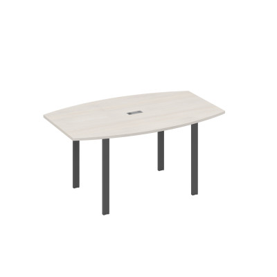Стол 160 фигурный на металлокаркасе UNO для переговоров дуб / металлокаркас антрацит А4 А1 111 ДШ