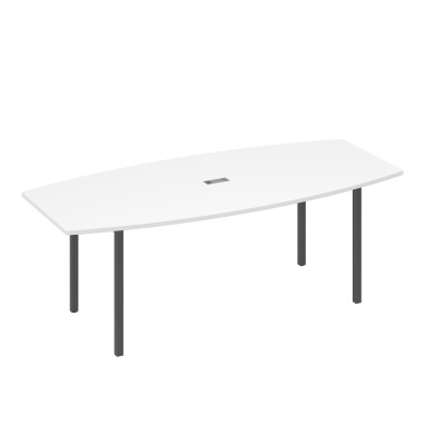 Стол для переговоров 220 с каркасом DUE белый премиум / металлокаркас антрацит А4 А2 114 БП