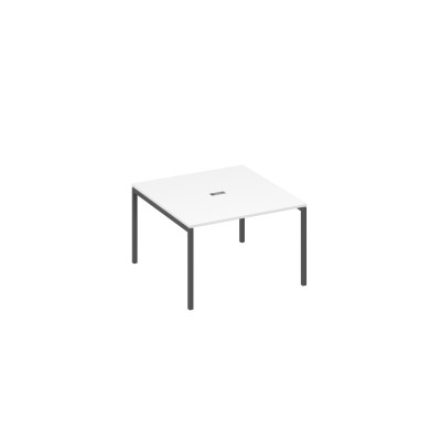 Стол 120 для переговорный на каркасе DUE белый премиум / металлокаркас антрацит А4 А2 131 БП
