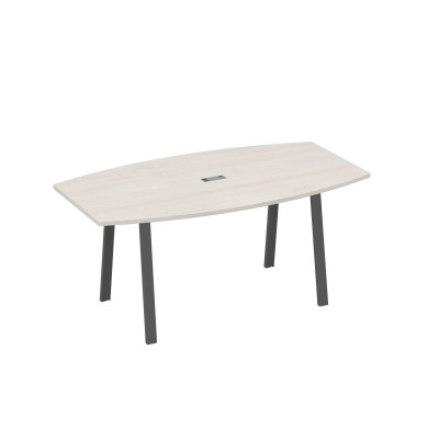 Стол 180 на опорах TRE для переговоров дуб / металлокаркас антрацит А4 А3 112 ДШ