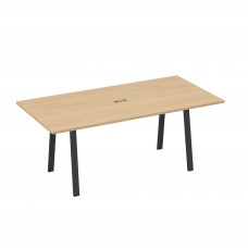 Стол 200 переговорный на металлокаркасе TRE натуральный дуб / металлокаркас антрацит А4 А3 123 НД