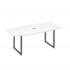 Стол переговорный 200 с металлокаркасом QUATTRO белый премиум / металлокаркас антрацит А4 А4 113 БП