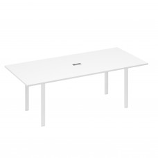 Стол 220 для переговорной каркасе UNO белый премиум / металлокаркас белый А4 Б1 124 БП