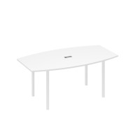 Стол для переговоров 180 опоры DUE белый премиум / металлокаркас белый А4 Б2 112 БП