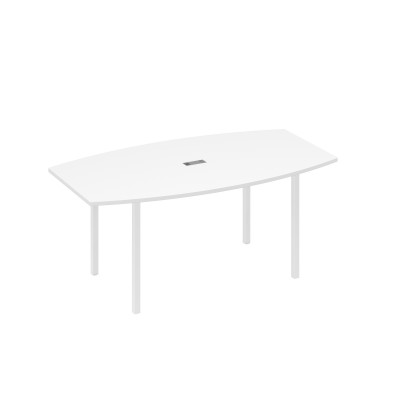 Стол для переговоров 180 опоры DUE белый премиум / металлокаркас белый А4 Б2 112 БП