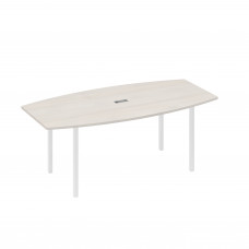 Стол для переговоров 200 на каркасе DUE дуб / металлокаркас белый А4 Б2 113 ДШ