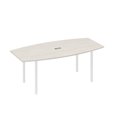 Стол для переговоров 200 на каркасе DUE дуб / металлокаркас белый А4 Б2 113 ДШ