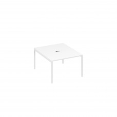 Стол 120 на металлокаркасе DUE переговорный белый премиум / металлокаркас белый А4 Б2 134 БП