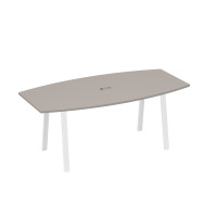 Стол для переговоров 200 на каркасе TRE мокко премиум / металлокаркас белый А4 Б3 113 МП