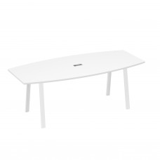 Стол для переговоров 220 на металлокаркасе TRE белый премиум / металлокаркас белый А4 Б3 114 БП