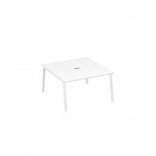 Стол 140 на металлокаркасе TRE для переговорной белый премиум / металлокаркас белый А4 Б3 135 БП