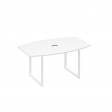 Стол 160 для переговоров на каркасе QUATTRO белый премиум / металлокаркас белый А4 Б4 111 БП