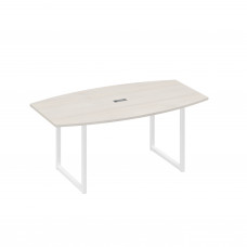 Стол для переговоров 180 на каркасе QUATTRO дуб / металлокаркас белый А4 Б4 112 ДШ