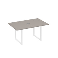 Стол 160 каркас QUATTRO для переговоров мокко премиум / металлокаркас белый А4 Б4 121 МП