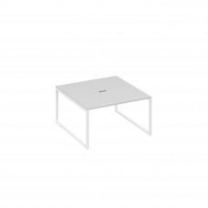 Переговорный стол 140 на металлокаркасе QUATTRO серый / металлокаркас белый А4 Б4 135 СЕ