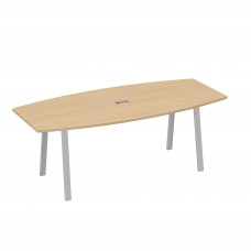 Стол для переговоров 220 на металлокаркасе TRE натуральный дуб / металлокаркас серый А4 С3 114 НД