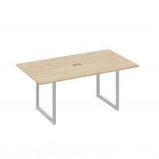Стол 180 с опорами QUATTRO переговорный дуб скандинавский / металлокаркас серый А4 С4 122 ДК