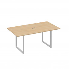 Стол 180 с опорами QUATTRO переговорный натуральный дуб / металлокаркас серый А4 С4 122 НД