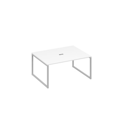 Стол 160 на опорах QUATTRO для переговоров белый премиум / металлокаркас серый А4 С4 133 БП