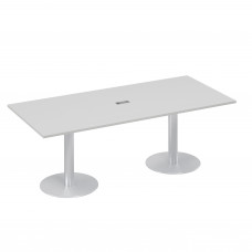 Стол для переговоров 220 на колоннах с дисками серый А4 ХР 124 СЕ