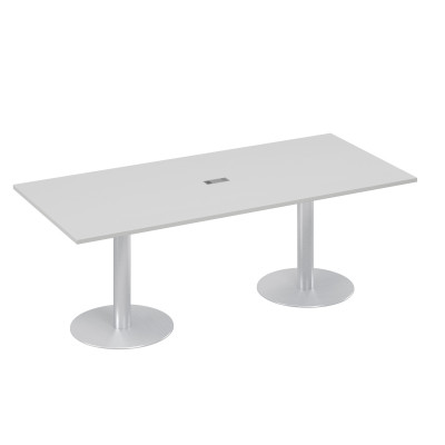 Стол для переговоров 220 на колоннах с дисками серый А4 ХР 124 СЕ