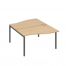 Рабочая станция каркас DUE столы (2х140) Техно натуральный дуб / металлокаркас антрацит А4 А2 190 НД