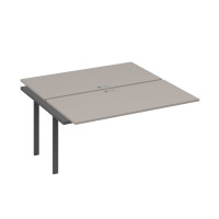 Секция стола рабочей станции 2х160 с металлокаркасом UNO мокко премиум / металлокаркас антрацит А4 А1 178-1 МП
