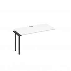Секция стола рабочей станции на опорах DUE белый премиум / металлокаркас антрацит А4 А2 014-1 БП
