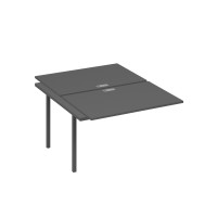Секция стола рабочей станции на металлокаркасе DUE (2х120) антрацит премиум / металлокаркас антрацит А4 А2 176-1 АР