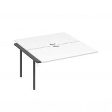 Секция стола рабочей станции 2х140 на каркасе QUATTRO белый премиум / металлокаркас антрацит А4 А4 177-1 БП