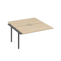 Секция стола рабочей станции на металлокаркасе DUE (2х140) дуб скандинавский / металлокаркас антрацит А4 А2 177-1 ДК