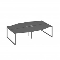 Рабочая станция столы Техно (4х140) каркас QUATTRO антрацит премиум / металлокаркас антрацит А4 А4 190-2 АР