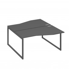 Станция каркас QUATTRO столы 2х160 Техно эргономичные антрацит премиум / металлокаркас антрацит А4 А4 191 АР