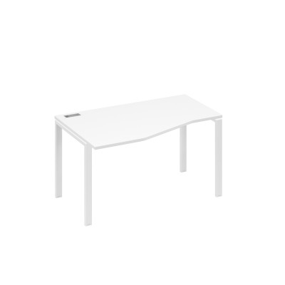 Стол левый "Техно" на металлокаркасе UNO эргономичный белый премиум / металлокаркас белый А4 Б1 063 БП