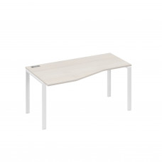 Стол эргономичный левый "Техно" на металлокаркасе UNO дуб / металлокаркас белый А4 Б1 065 ДШ