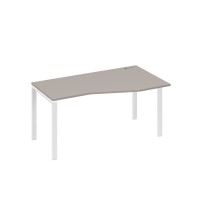 Стол правый "Техно" на металлокаркасе UNO эргономичный мокко премиум / металлокаркас белый А4 Б1 066 МП