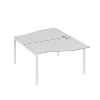 Рабочая станция каркас UNO столы (2х140) Техно серый / металлокаркас белый А4 Б1 190 СЕ