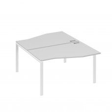 Рабочая станция каркас UNO столы (2х140) Техно серый / металлокаркас белый А4 Б1 190 СЕ