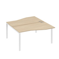 Рабочая станция столы Техно" каркас UNO (2х160) дуб скандинавский / металлокаркас белый А4 Б1 191 ДК