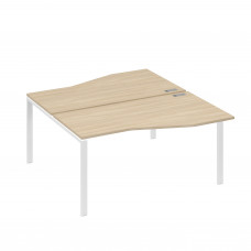 Рабочая станция столы Техно" каркас UNO (2х160) дуб скандинавский / металлокаркас белый А4 Б1 191 ДК