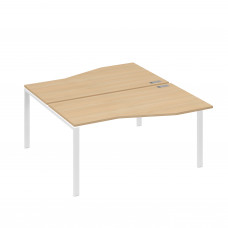 Рабочая станция столы Техно" каркас UNO (2х160) натуральный дуб / металлокаркас белый А4 Б1 191 НД