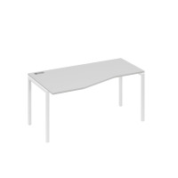 Стол эргономичный левый "Техно" на металлокаркасе DUE серый / металлокаркас белый А4 Б2 065 СЕ