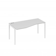 Стол эргономичный левый "Техно" на металлокаркасе DUE серый / металлокаркас белый А4 Б2 065 СЕ