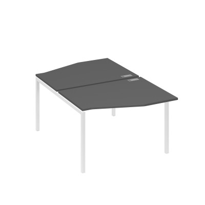 Рабочая станция металлокаркас DUE столы Техно (2х120) антрацит премиум / металлокаркас белый А4 Б2 189 АР