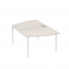 Рабочая станция металлокаркас DUE столы Техно (2х120) дуб / металлокаркас белый А4 Б2 189 ДШ