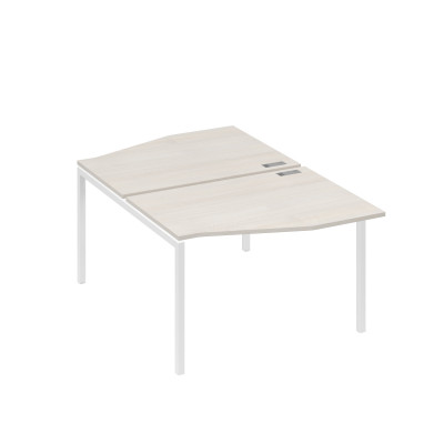 Рабочая станция металлокаркас DUE столы Техно (2х120) дуб / металлокаркас белый А4 Б2 189 ДШ