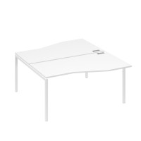 Станция со столами Техно эргономичными (2х160) каркас DUE белый премиум / металлокаркас белый А4 Б2 191 БП
