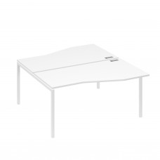 Станция со столами Техно эргономичными (2х160) каркас DUE белый премиум / металлокаркас белый А4 Б2 191 БП