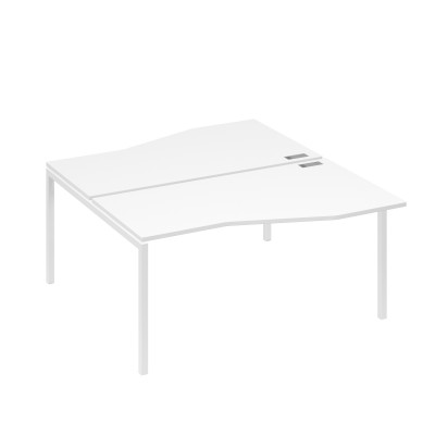 Станция со столами Техно эргономичными (2х160) каркас DUE белый премиум / металлокаркас белый А4 Б2 191 БП